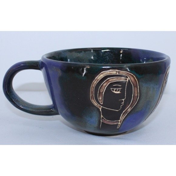 Mara Stoneware Mugs Other - Unique Design by Mara Mexico Ceramic Hand Painted Glaze Art Coffee Tea Cup
